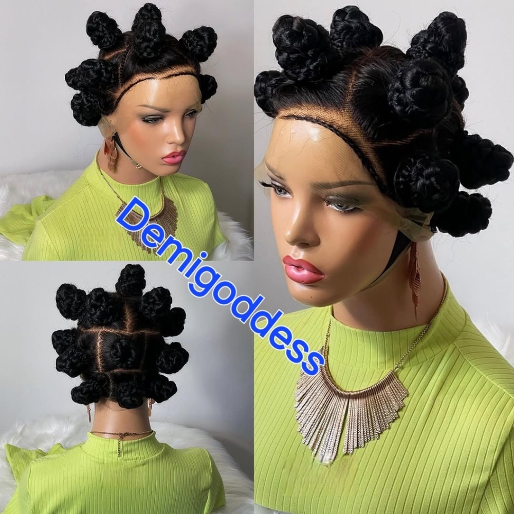 Full lace Bantu cornrow ready to ship - Picture 2 of 2